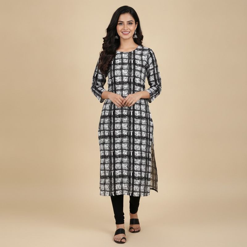 Stylish Checked Kurta