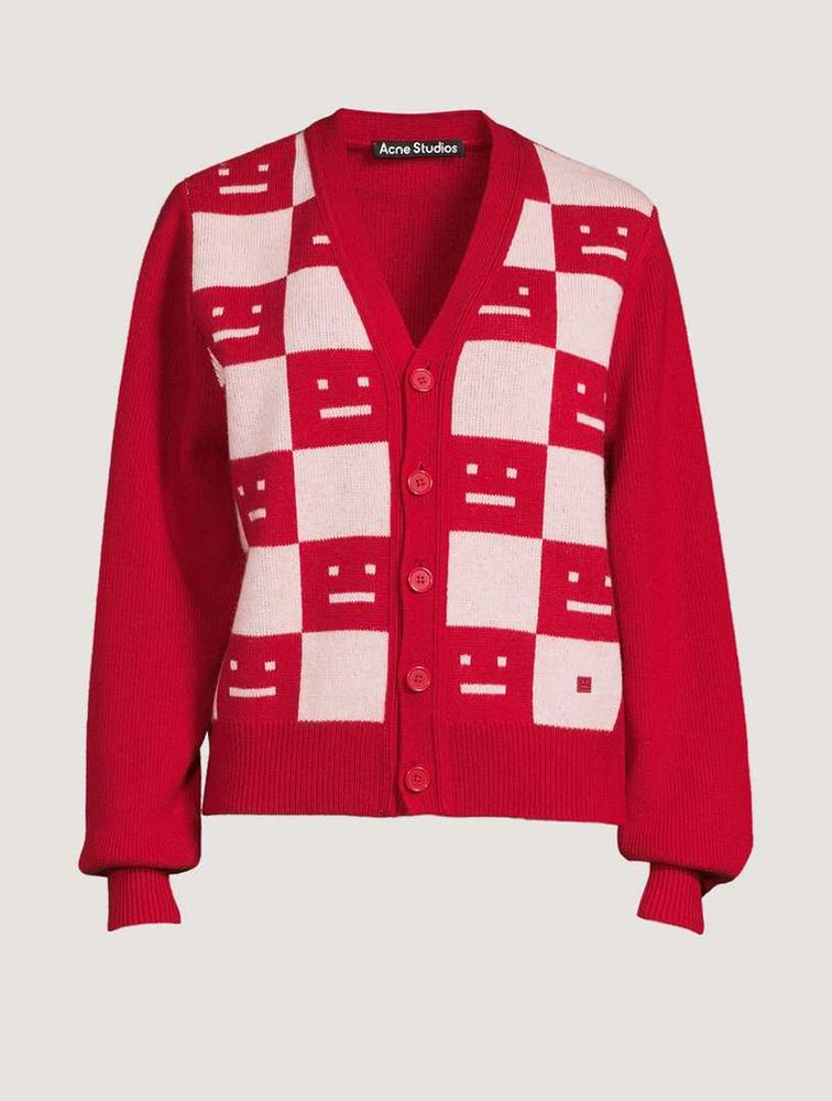 Acne Studios Red Face Cardigan