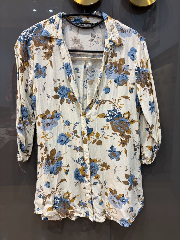 Floral Print Button-Up Shirt