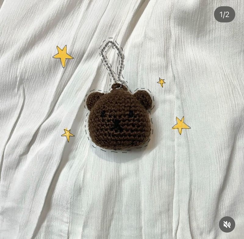 Crocheted Teddy Bear Keychain