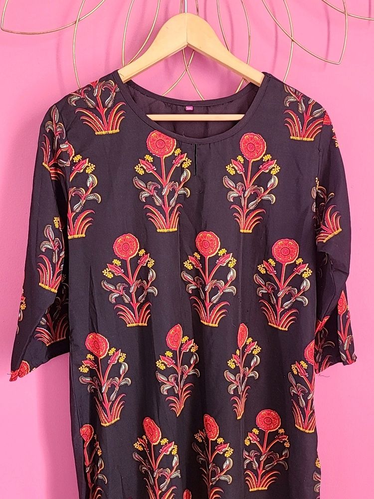 Black  Crape Kurti