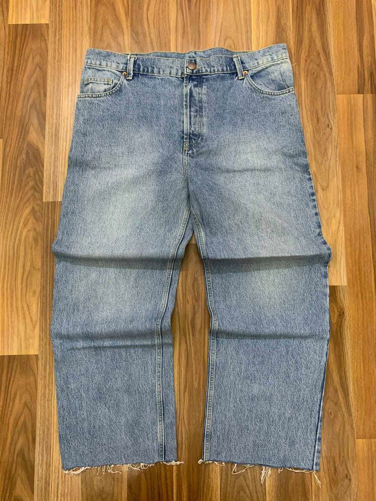 Light Wash Distressed Denim Jeans