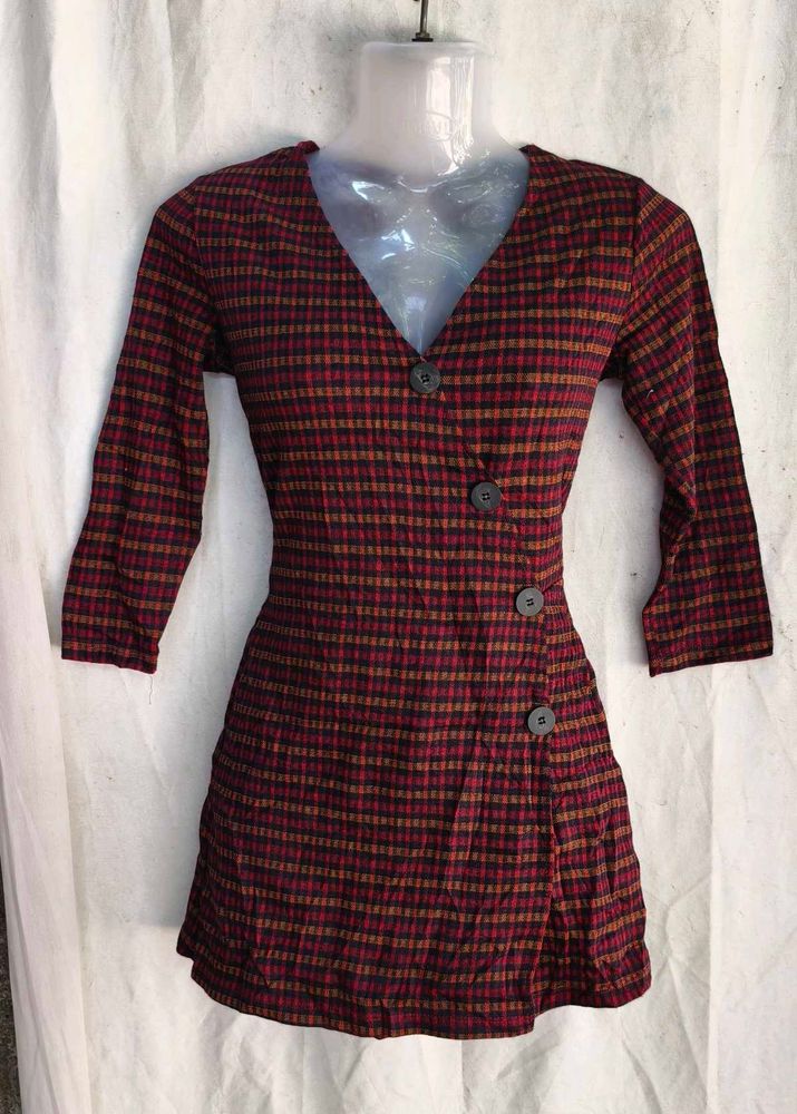 Plaid Wrap romper