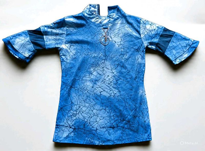 Blue Patterned Top