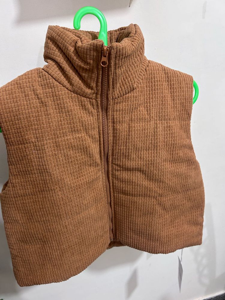 Quilted Brown Vest for women