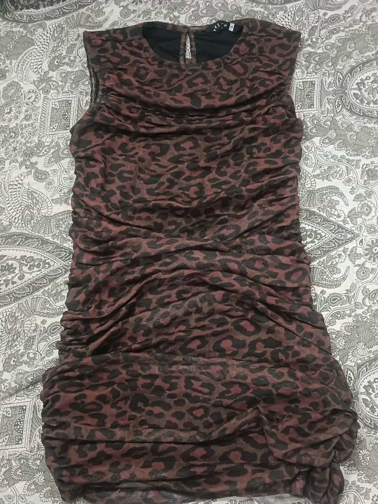 Animal Print Sleeveless Dress