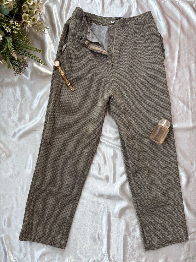 Classic Herringbone Pattern Trousers