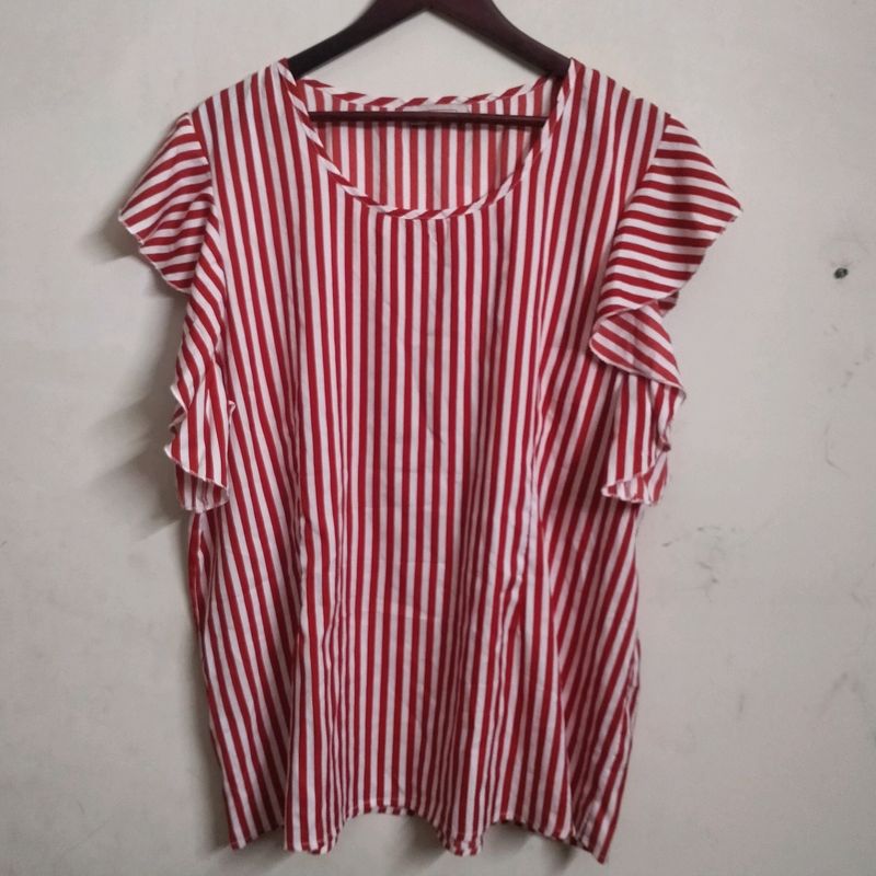 Red And White Tunic Top(Women's)