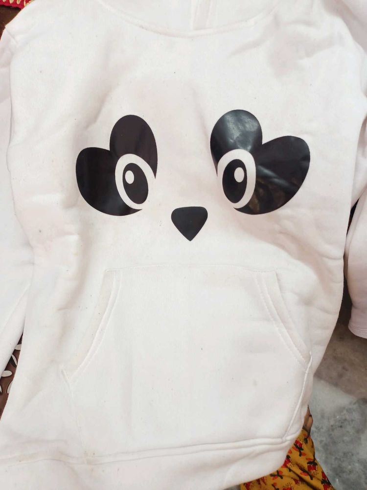 Winter Special White Cute Panda Hoodie sweatshirt