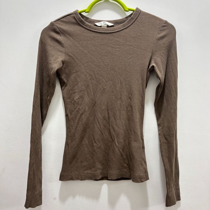 H&amp;M Fitted Long Sleeve Top