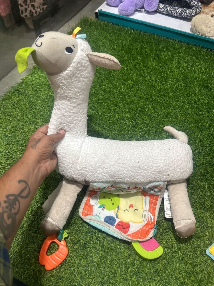 Fisher-Price Grow-with-Me Tummy Time Llama Plush