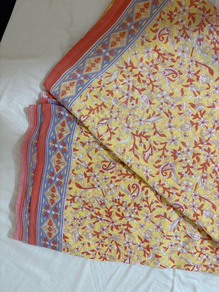 Yellow Floral Saree