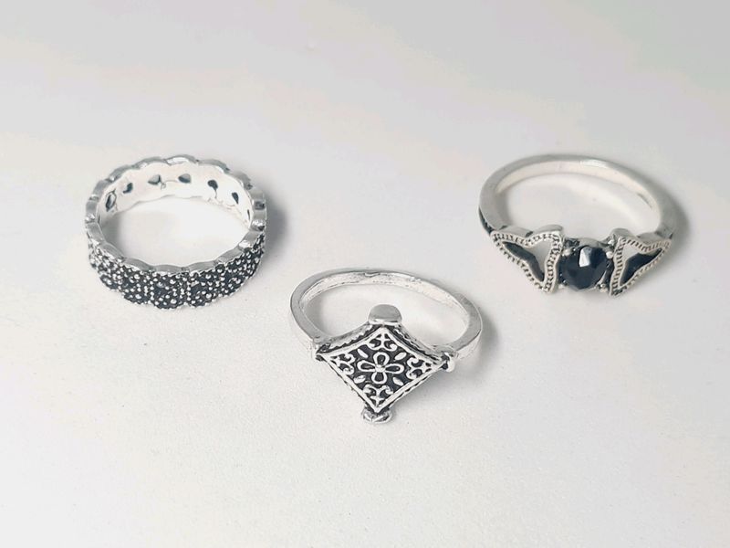 Silver Oxidized Rings