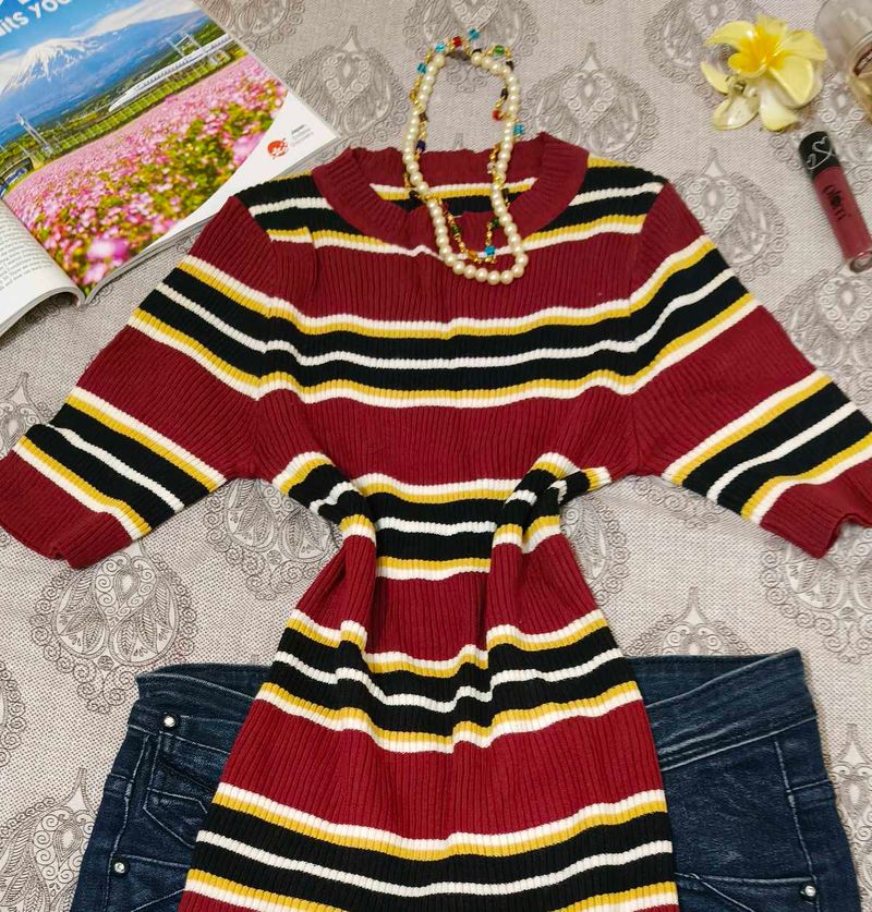 Striped Knit Sweater - Stylish and Cozy