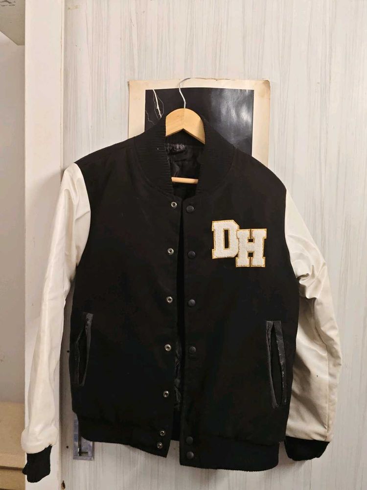 Men's Varsity Jacket - Black &amp; White