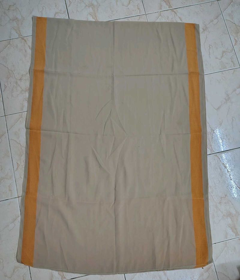 Elegant Beige duppatta with Orange Border