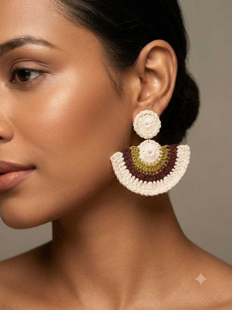Boho Crochet Fan Earrings