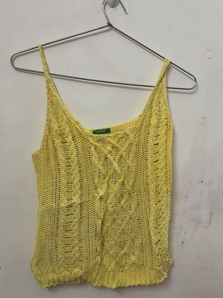 Yellow Knit Cami Top