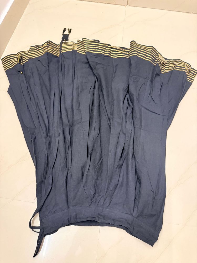 Elegant Navy Skirt with Gold Stripes