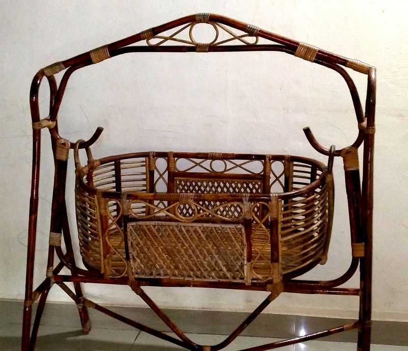 Bamboo Baby Cradle With Swing Bought From Khadi