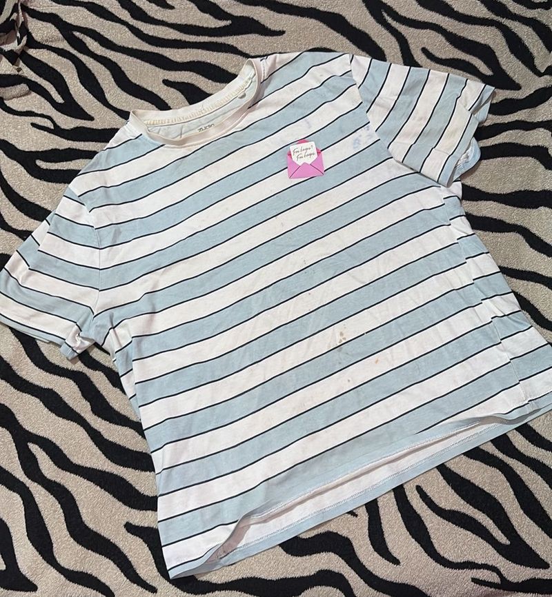 Striped T-Shirt with Cute Envelope Graphic