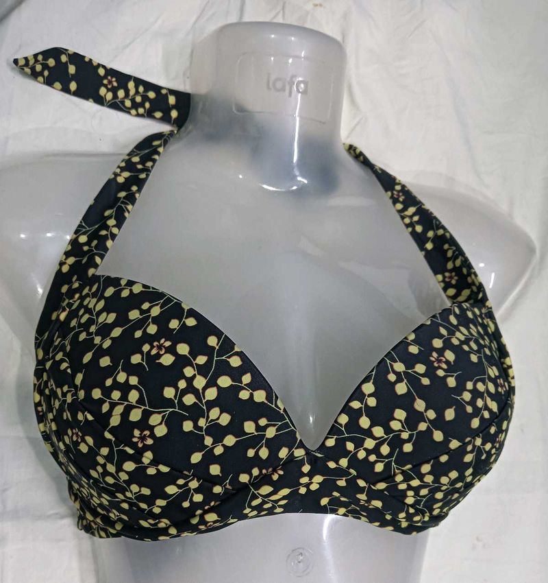Chic 34C 💛Leaf Print Bikini Top