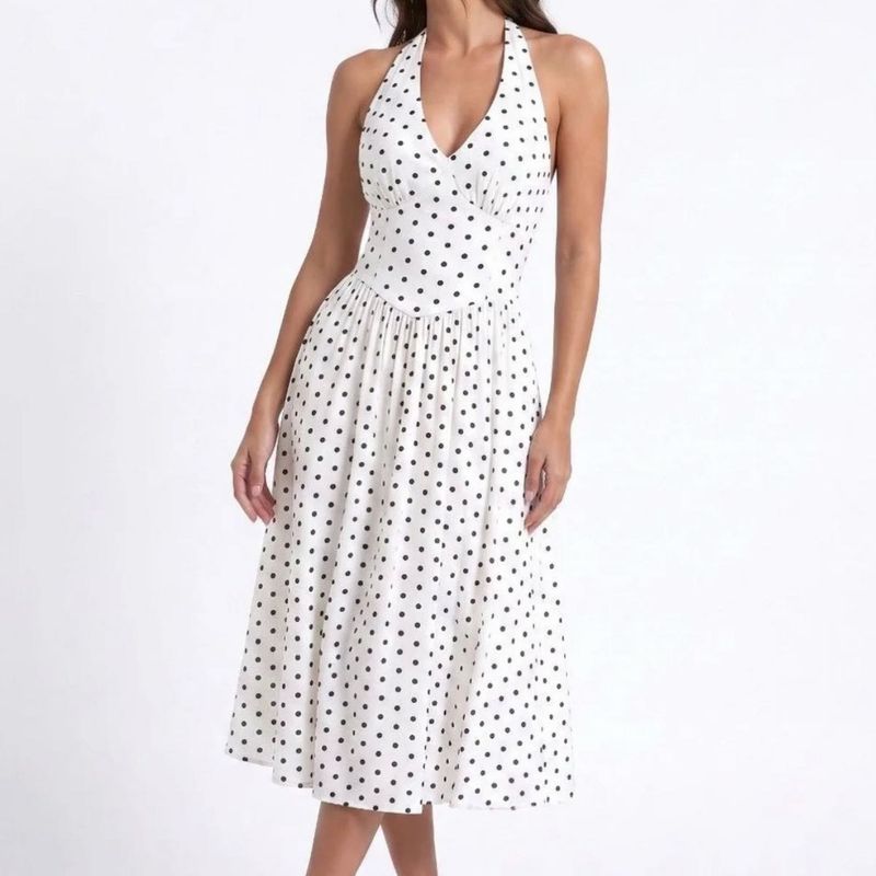 Polka Dot Halter Neck Dress (Brand New)