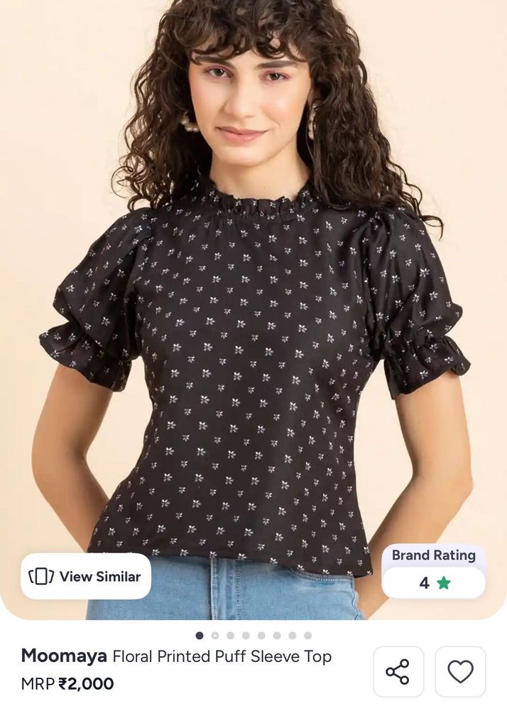 Sale - Floral Printed Puff Sleeve Top
