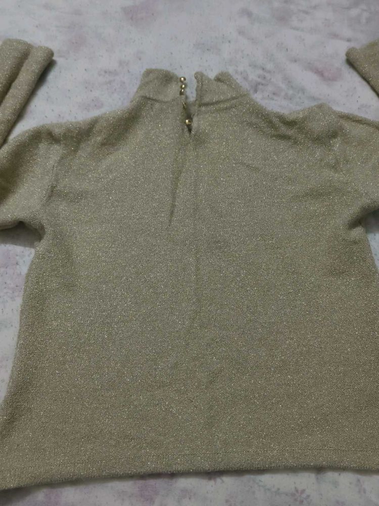 Sparkly Gold Knit woolen Top