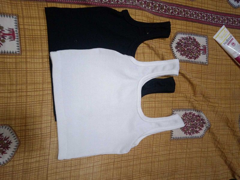 2 Pack White &amp; Black Tank Tops