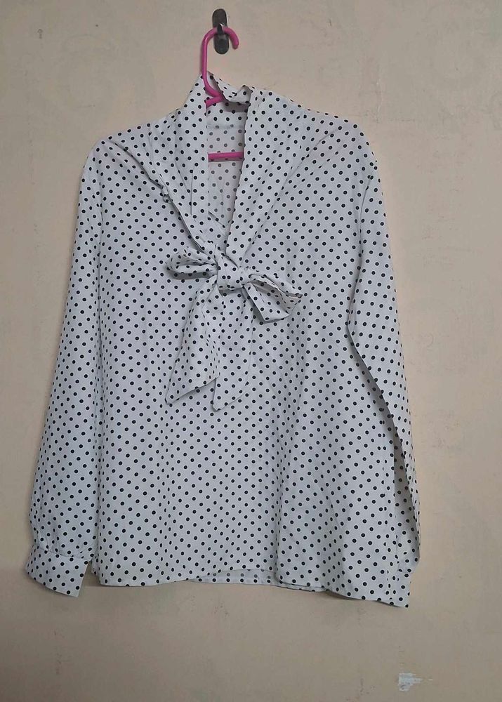Polka Dot Bow Blouse