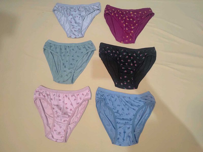 Pack of 6 Women's Panties Cotton