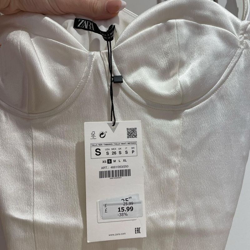 Zara Elegant White Corset Bodysuit