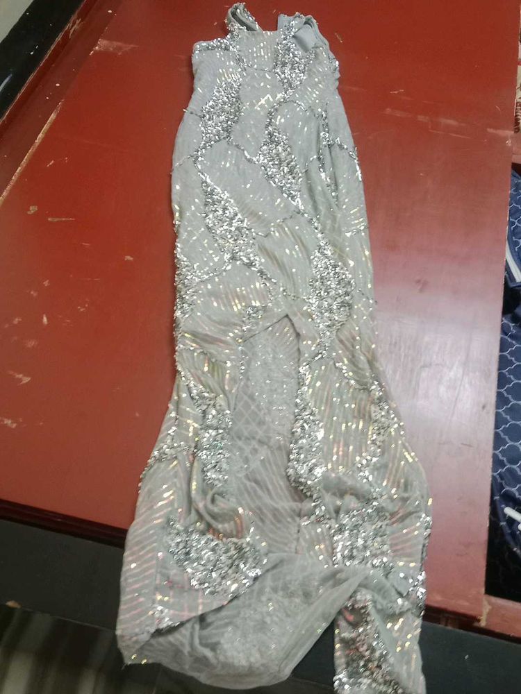 Sparkling Grey Evening Gown