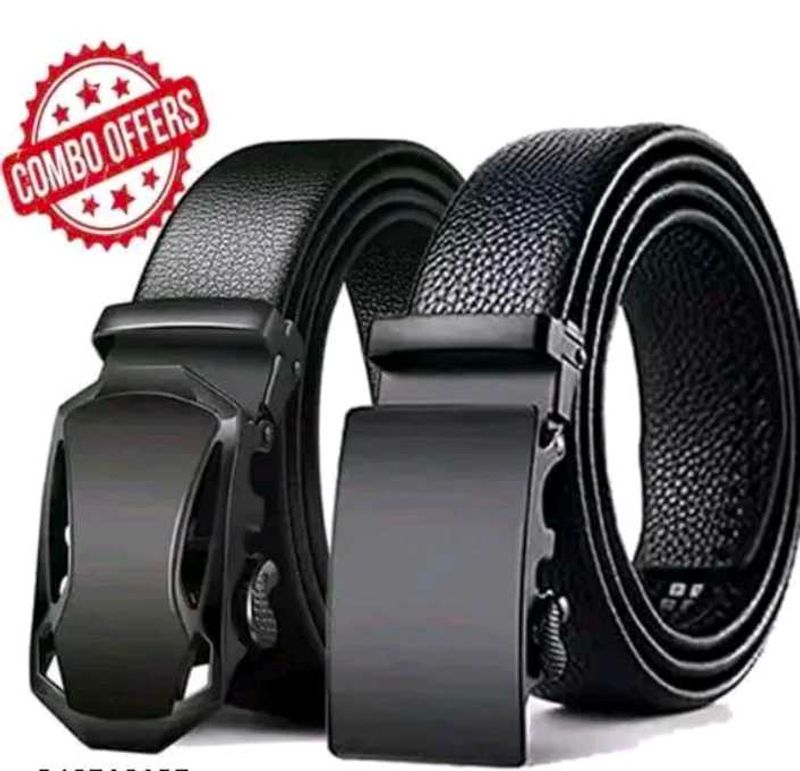 Stylish Black Leather Belt Combo