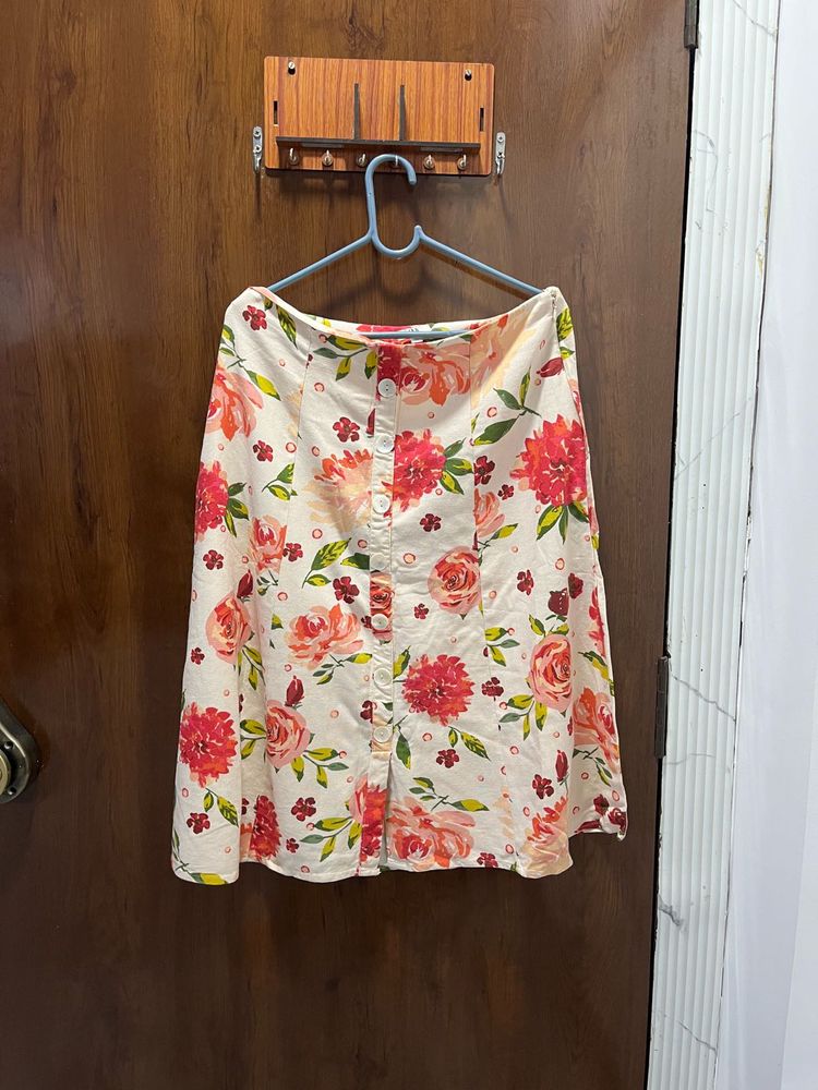 Floral Button-Up Mini Skirt and Top