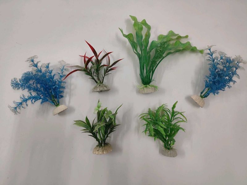 Artificial Aquarium Plant Decorations (Set of 5)