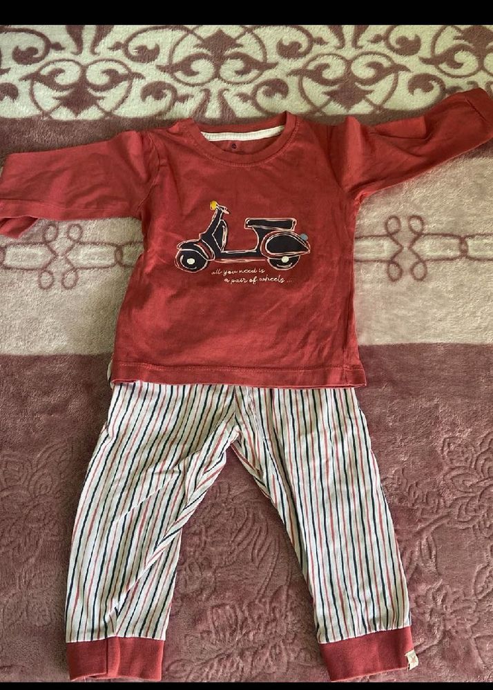 Cute Scooter Pajama Set for Kids