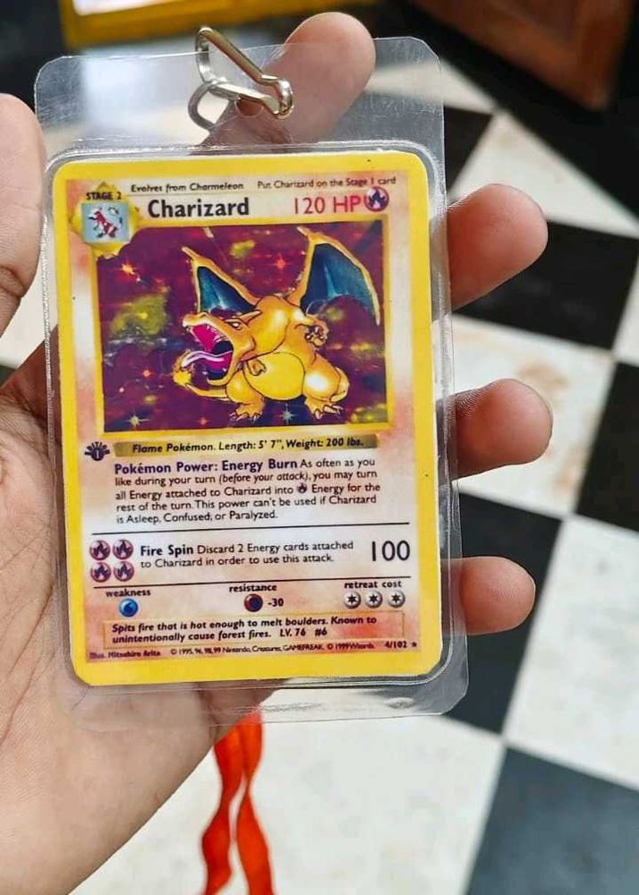 Vintage Charizard Pokemon Card (customized)