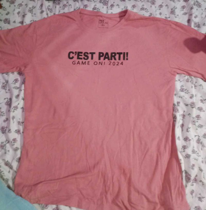 Pink "C'est Parti! Game On! 2024" T-Shirt