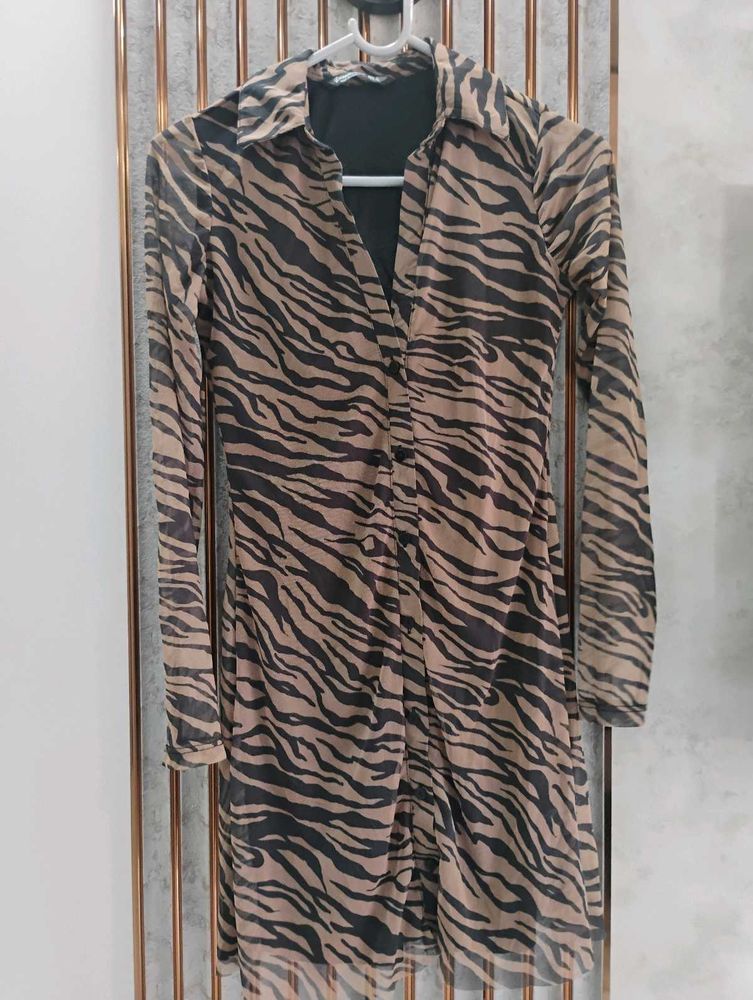 Stylish Tiger Print Dress(Made in Turkey)