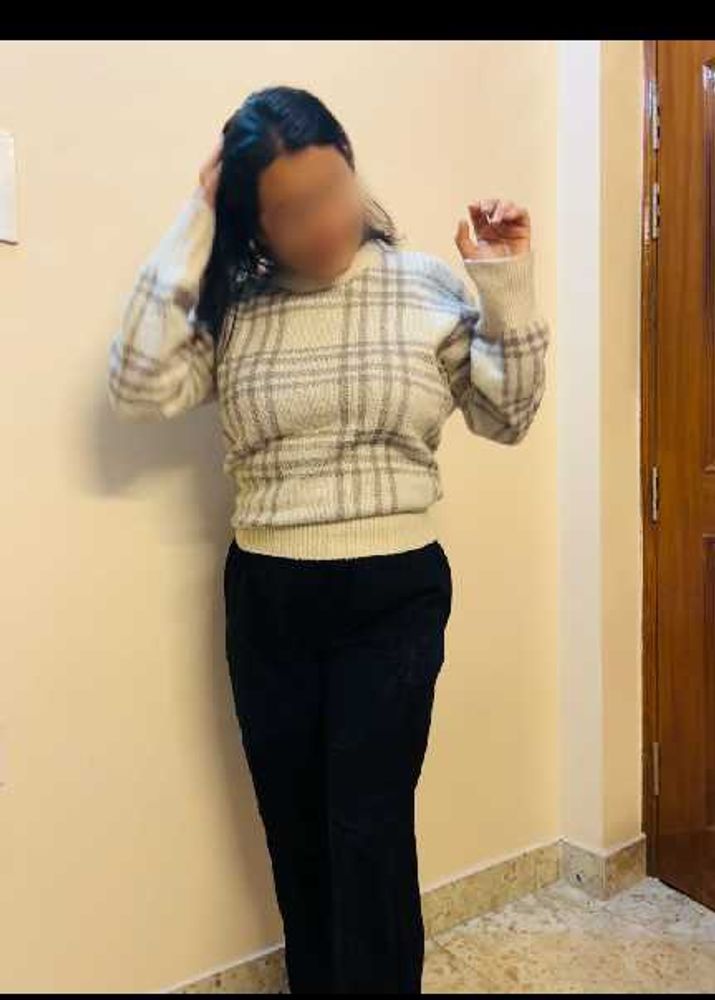 Cozy Plaid Knit Sweater