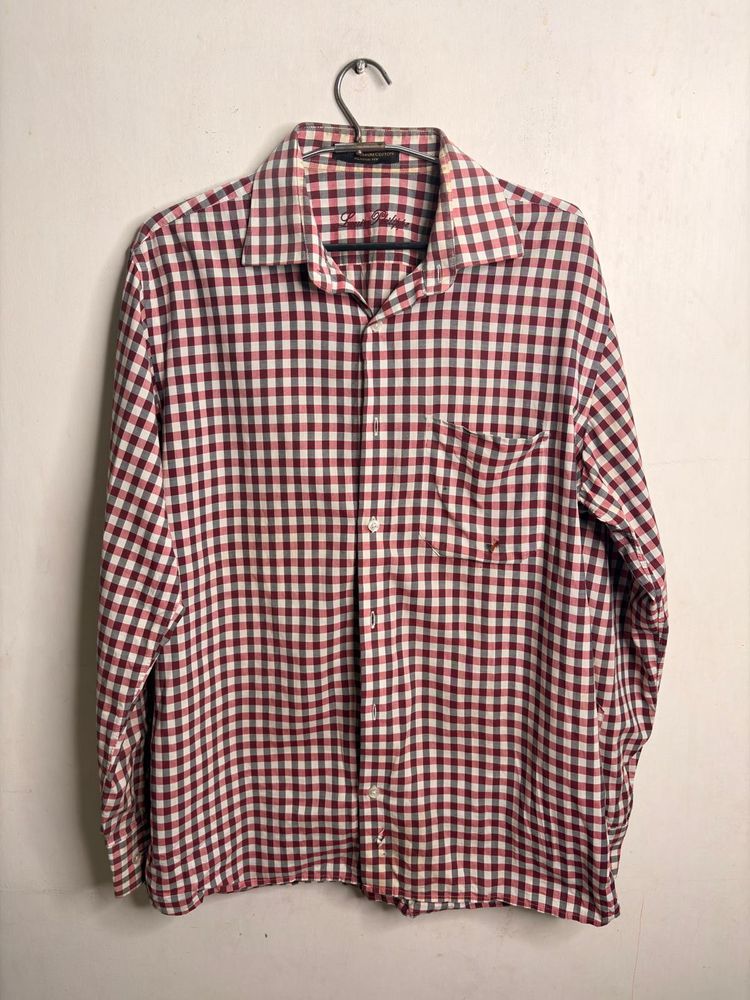 Classic Gingham Pattern Men's Shirt