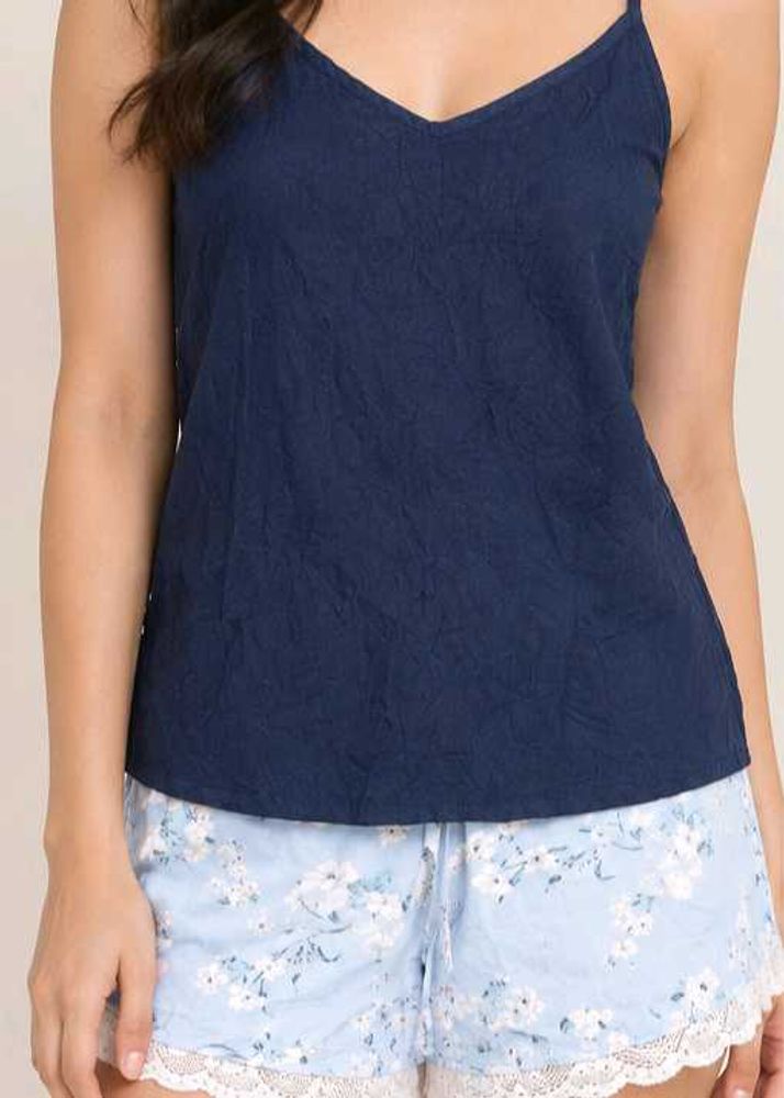 Cozy Navy Blue Pajama Set
