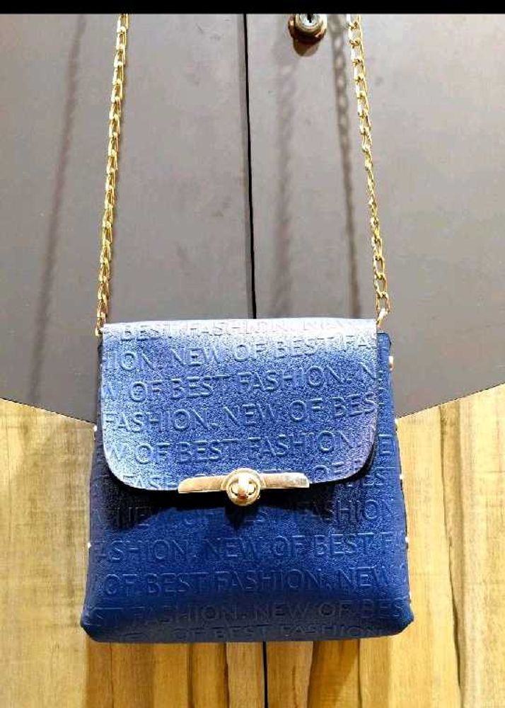 Blue Chain Crossbody Bag