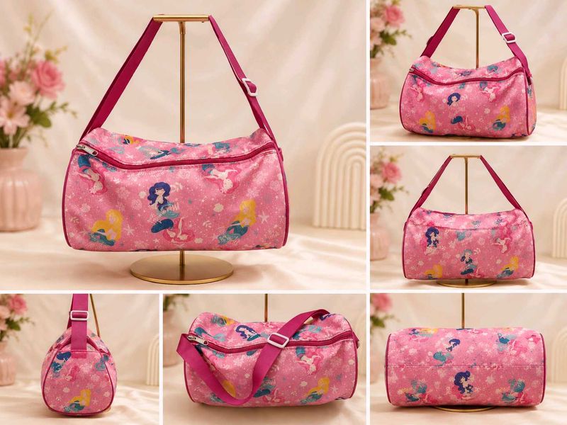 Cute Pink Mermaid Print Duffle Bag