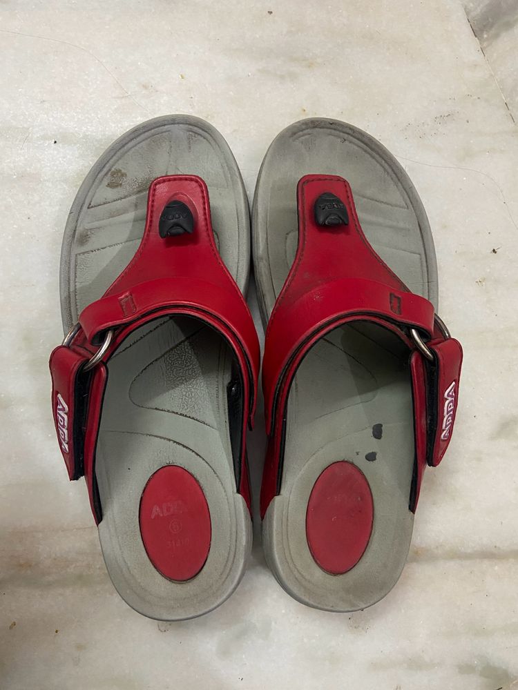 Price Drop Only @₹99 Used Red Grey Adda Slippers