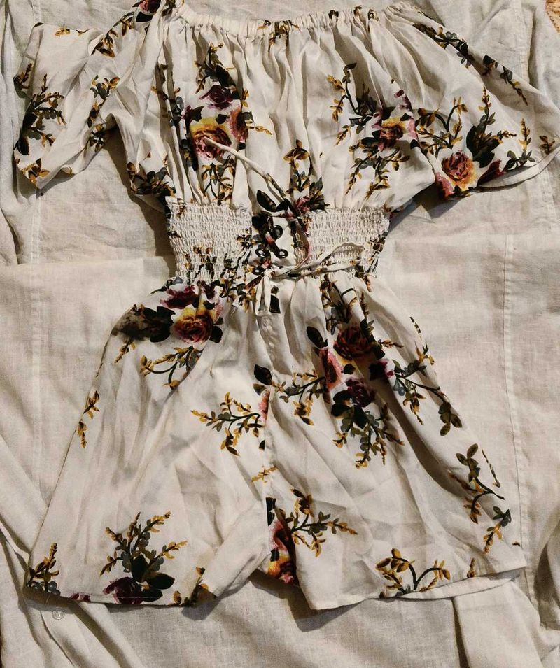 Off-Shoulder Floral Mini Dress