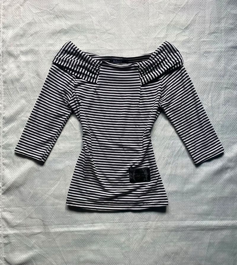 Striped Boat Neck Top