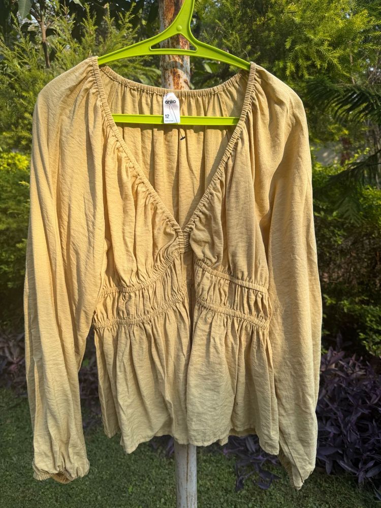 Mustard Peplum top
